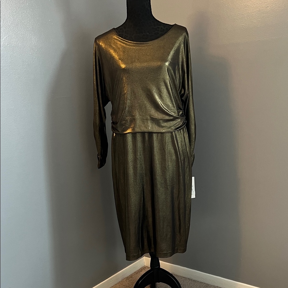 Harper Rose Metallic Long Sleeve Dress size 16